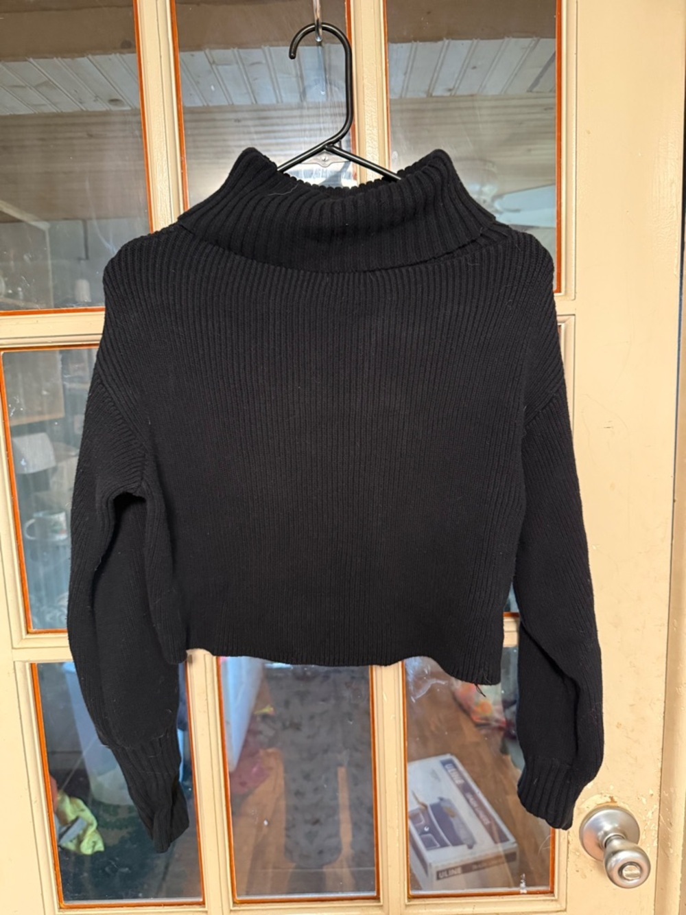 wild fable Black Ribbed Cropped Turtleneck Sweater - Picture 5 of 5